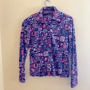 Pop-art-look women’s shirt. Sz S